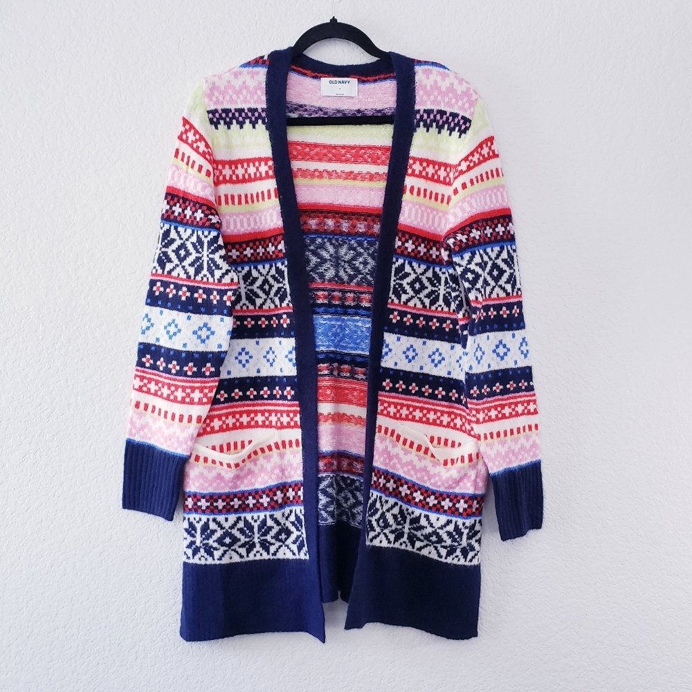 Old Navy Fair Isle Long Line Open-Front Sweater - Picture 5 of 10